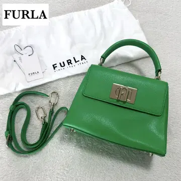 새상품급 FURLA 미니 탑 핸들 WB00109 숄더백 그린