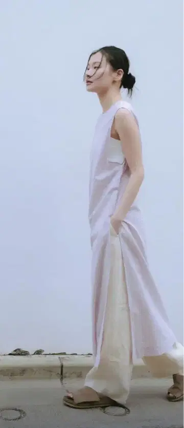 new basic 인도 코튼 축구 스트라이프 원피스