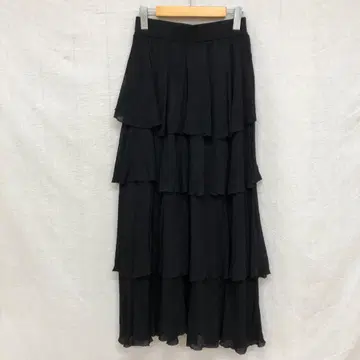 louren 21AW 니트 티어드 스커트 썸머 니트 소재 블랙 M