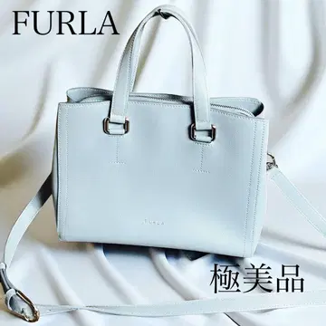 FURLA 훌라 2WAY 가죽 핸드백 숄더백 스카이블루 컨디션 최상