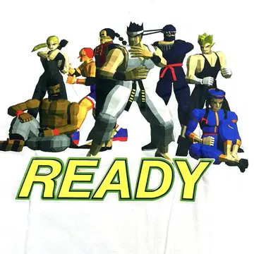 버챠 파이터 티셔츠 90s 세가 새턴 스티커 포함 L 화이트