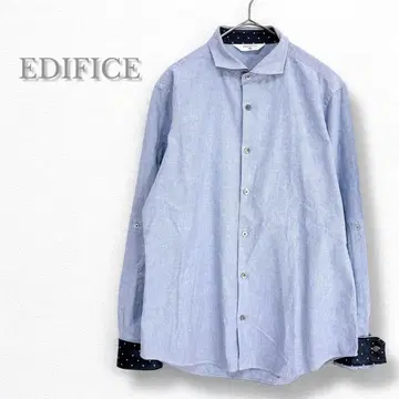 EDIFICE 에디피스 긴팔 셔츠 면100% 도트 무늬 L