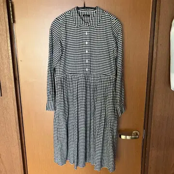 R&D.M.C Co. 깅엄 체크 실크 원피스