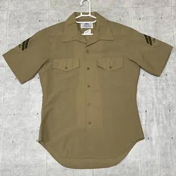 90s USMC 유틸리티 반팔 셔츠 밀리터리 드레스 셔츠 오픈 카라