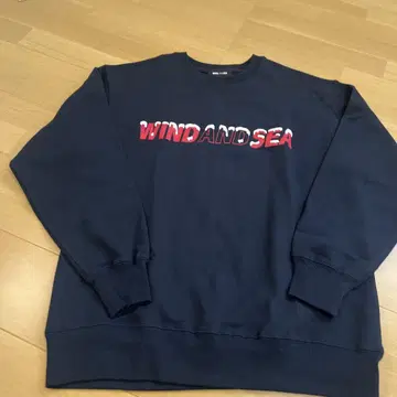 윈드앤씨 WIND&SEA XL 로고 맨투맨 트레이닝복 네이비