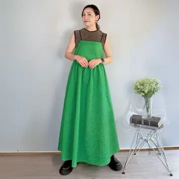 시마무라 엠보싱 컬러 원피스 NATSUMI 그린 L