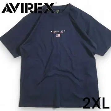 AVIREX 아비렉스 플래그 로고 크루넥 반팔 티셔츠 2XL
