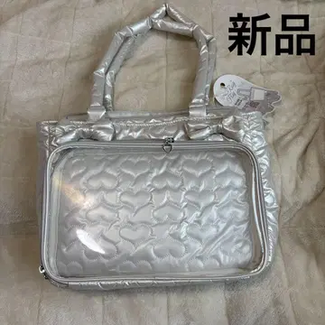 [택 포함 새상품] 이타백 메탈릭 하트 리본 토트백 퀼팅