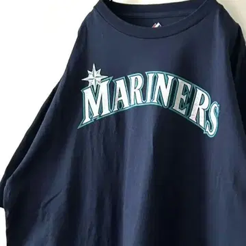 마제스틱 MLB 시애틀 마리너스 티셔츠 XL 네이비 컬러 구제 의류