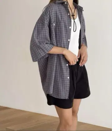 CANAL JEAN choice_cnl 체크 반팔 셔츠