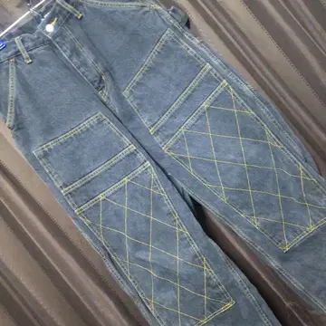 데님 블랙 더블니 팬츠