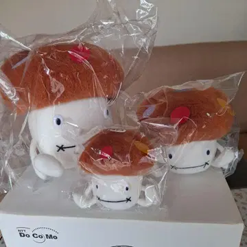 NTT DoCoMo 버섯 모양 봉제 인형 3개 세트