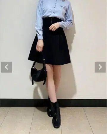 SNIDEL 하이 웨스트 구조 미니 스커트 블랙 0