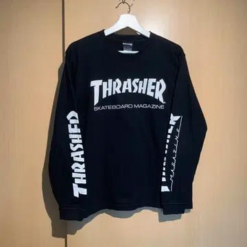 THRASHER 트레셔 롱 T 소매 프린트 트라이온 택