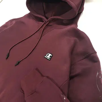 챔피온 후드티 폴리에스테르 팥색 남성용 M