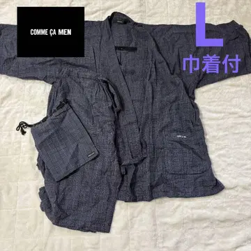 꼼사맨 남성용 일본풍 패턴 진베이 셋업 네이비 L