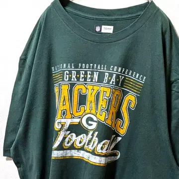 NFL 그린베이 패커스 빅 로고 티셔츠 그린 그린 XL 구제 의류