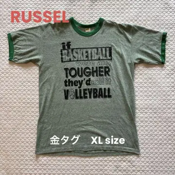 70s USA 금 택 러셀 애슬레틱 XL 마블링 링거 티셔츠