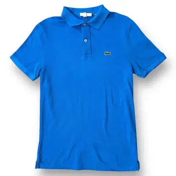 LACOSTE 라코스테 피케 셔츠 원 포인트 라코스테 사슴 무늬 블루