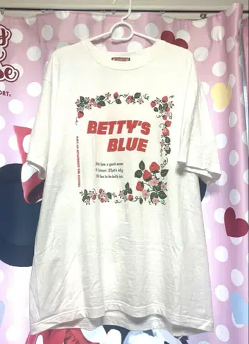 미사용 새상품 BETTY'S BLUE 꽃무늬 프린트 티셔츠 XL 사이즈