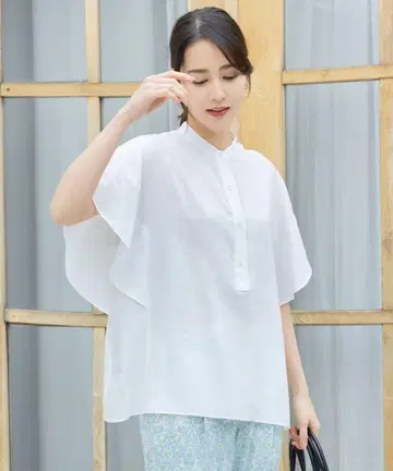 자유구 텐셀 린넨 디자인 블라우스
