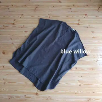 블루 윌로우 린넨 혼방 프렌치 슬리브 상의 blue willow