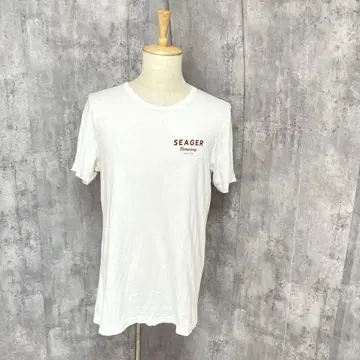 SEAGER 백 로고 프린트 심플 티셔츠 캐주얼 얇은 소재