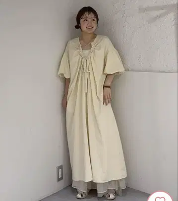 LOWRYS FARM 소매 벌룬 리본 원피스 2Way