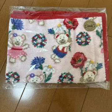 FELIER 핑크 곰 무늬 게스트 타월 50x37