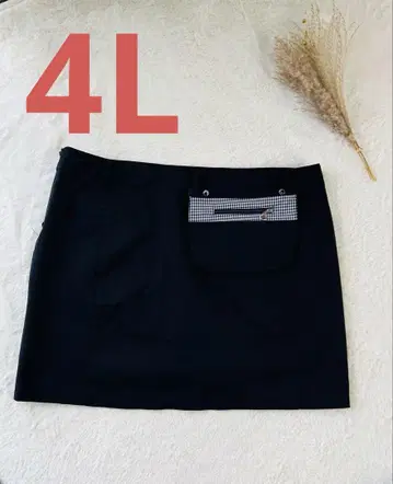 블랙 체크 무늬 포켓 골프 여성용 스커트 빅 사이즈 4L