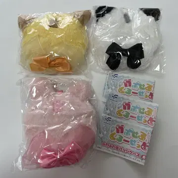 카푸세루쿠로제토 푹신푹신 캔뱃지 케이스 3개 세트 토끼 강아지 팬더