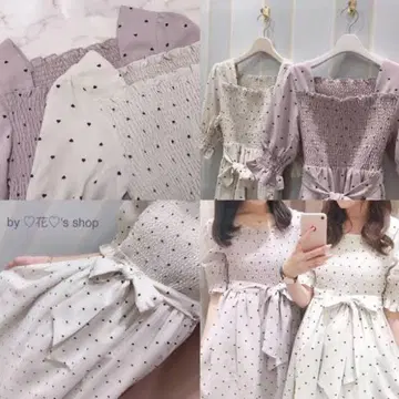 에블린 하트 무늬 원피스