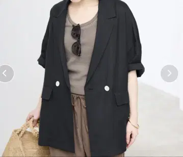 SLOBE IENA 린넨 레이온 하프 슬리브 자켓