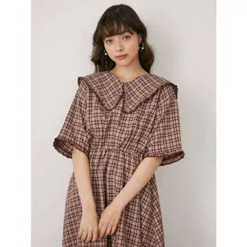 메리제니 체크 빅 리본 원피스
