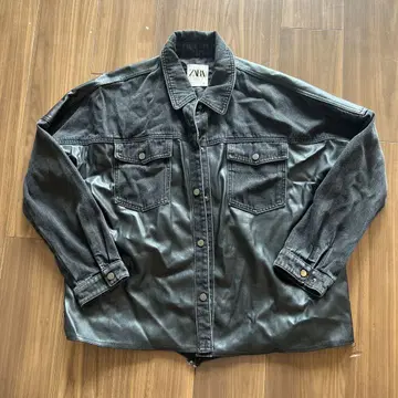 ZARA MENS 다크 그레이 데님 자켓 L