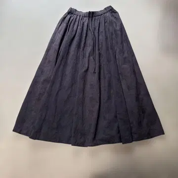 카구레 자수 코튼 원단 롱 스커트