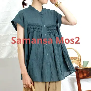 Samansa Mos 2 핀턱 프렌치 슬리브 블라우스