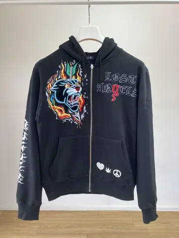 A&G CALIFAS SKULL 크로스 참 지퍼 후드티