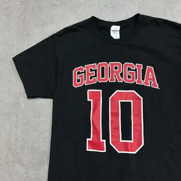 GEORGIA 10 헤인즈 빅 로고 티셔츠 구제 의류 블랙 M