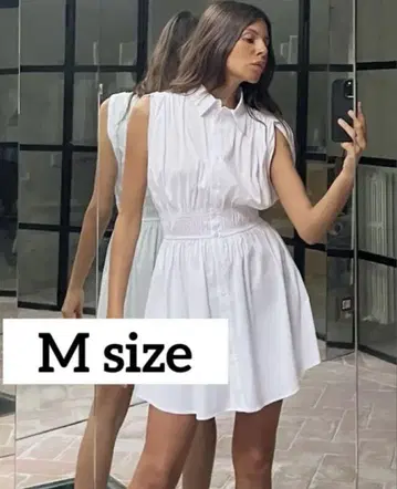 자라 화이트 셔츠 미니 원피스 M 사이즈 화이트 여름