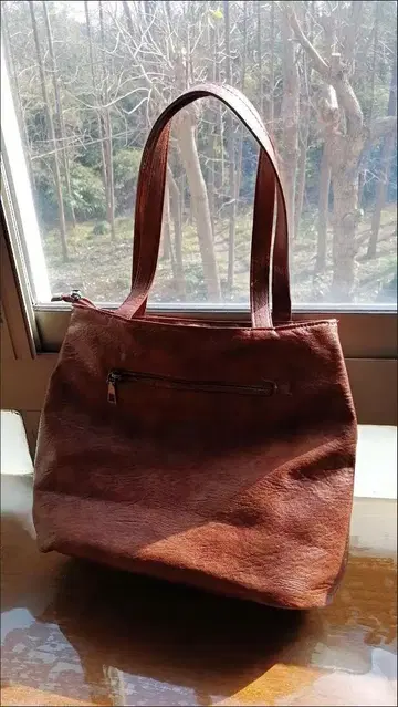 브라운 가죽 토트백