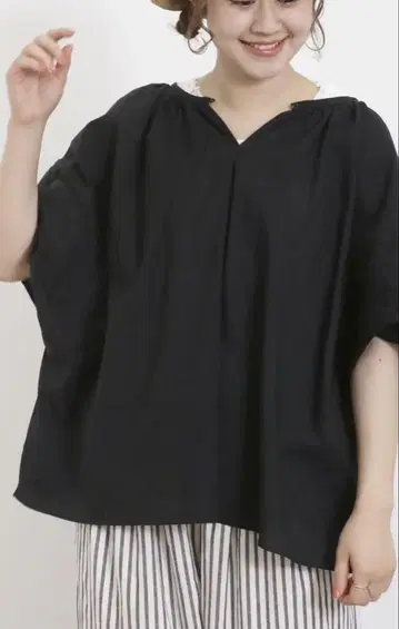 사만사 모스모스 와이드 슬리브 앞뒤 2WAY 레이스 블라우스