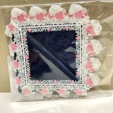 긴카자와 레이스 스누피 하트 손수건 네이비