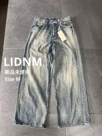 LIDNM 남성용 와이드 배기 팬츠