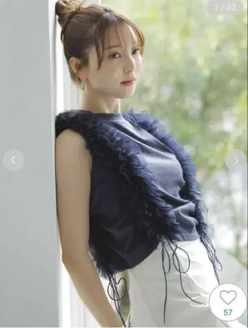 스나이델 snidel sustainable 슬리브리스 티셔츠