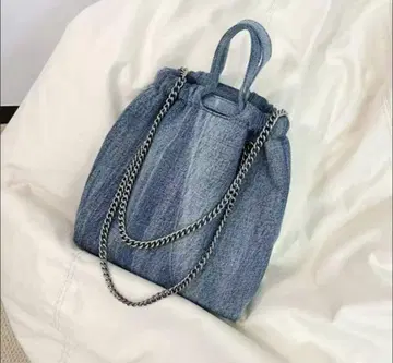 데님 숄더백, 체인 스트랩 포함
