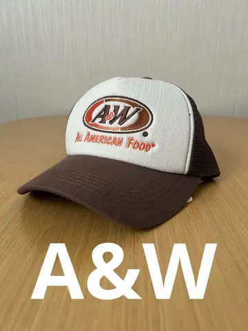 미사용 새상품 A&W 메쉬 로고 캡 브라운 브라운