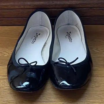 39 레페토 블랙 에나멜 발레 슈즈 repetto 샌드 리온 플랫