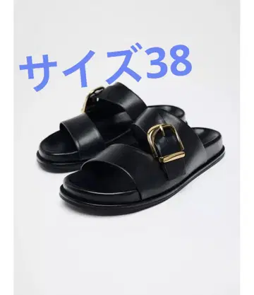 ZARA 자라 버클 플랫 샌들 38 새상품