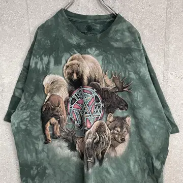 더 마운틴 애니멀 빅 프린트 타이다이 티셔츠 4XL